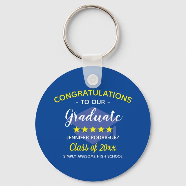Porte-clés Félicitations À Notre Graduate Party (Recto)