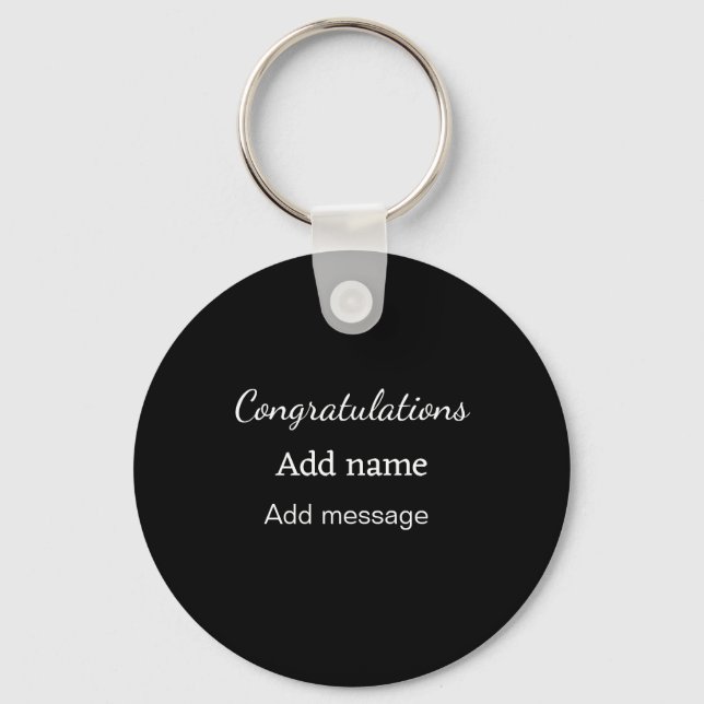 Porte-clés Félicitations ajouter un message de nom simple dip (Recto)
