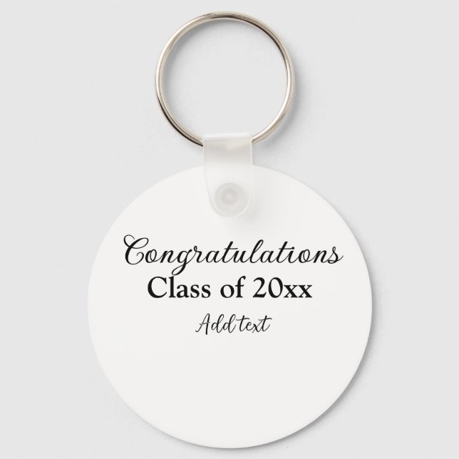 Porte-clés Félicitations de graduation simples clas d'ajout m (Recto)