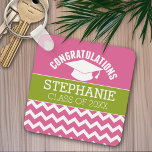 Porte-clés Félicitations Diplômé - Graduation personnalisée<br><div class="desc">Ajoutez n'importe quelle année pour personnaliser ce design fantaisiste. Cela peut être utilisé pour n'importe quel diplômé - lycée,  collège,  lycée,  école de médecine ou même école de commerce.</div>
