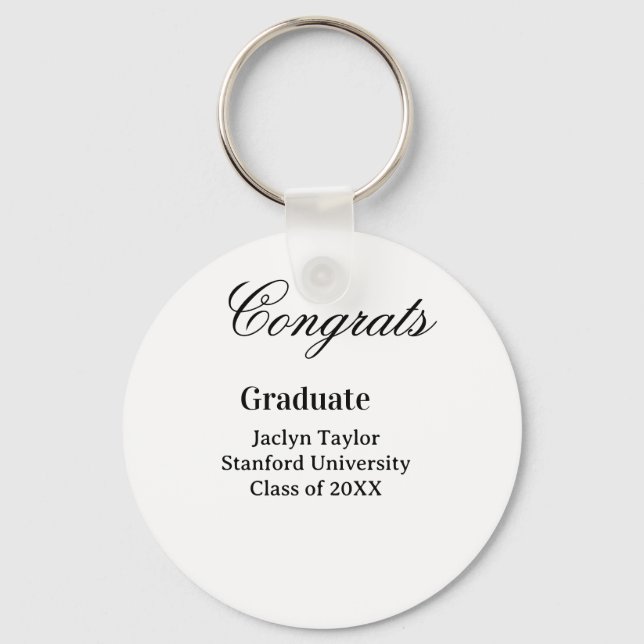 Porte-clés Félicitations diplôme nom université nom promotion (Recto)