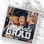 Porte-clés Félicitations Grand Moderne Simple Preppy Photo<br><div class="desc">Ce design simple et classique est composé de typographie serif et d'ajouter une photo personnalisée.</div>