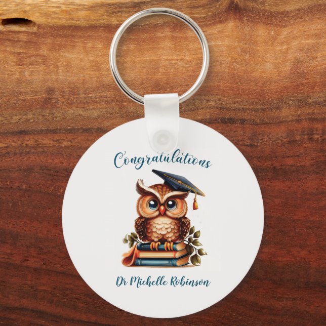 Porte-clés Félicitations pour la graduation de Wise Owl (Recto)