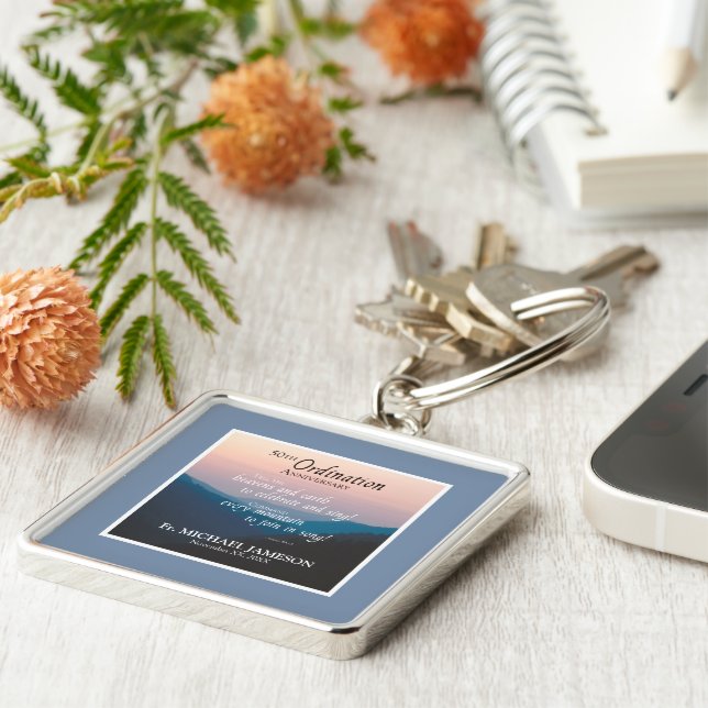 Porte-clés Félicitations pour le 50e anniversaire de l'ordina (Côté)