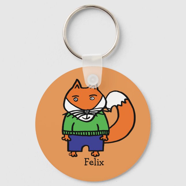 Porte-clés Félix le renard personnalisé (Recto)