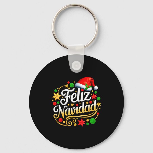 Porte-clés Feliz Navidad Spanish Mexican Christmas Xmas Holid (Recto)