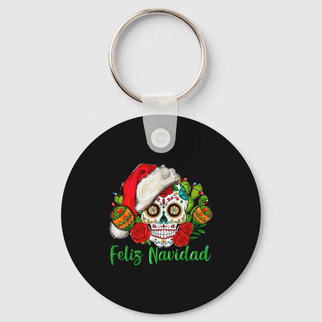 Porte-clés Feliz Navidad Sugar Skull Mexican Christmas  (Recto)