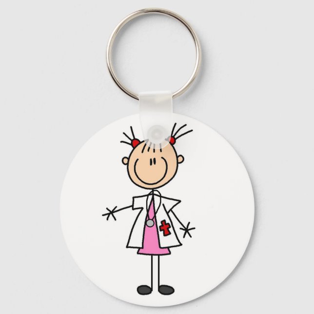 Porte-clés Female Doctor Stick Figure (Recto)