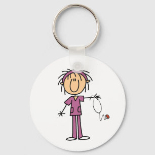 Porte-clés Female Stick Figure Nurse