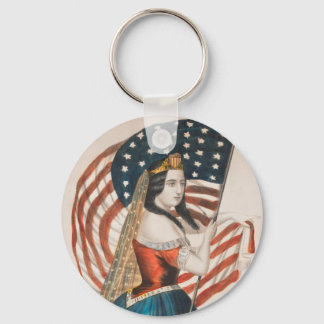Porte-clés Femme américaine patriotique | Drapeau américain |