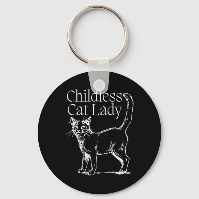 Porte-clés Femme au chat sans enfant (Recto)