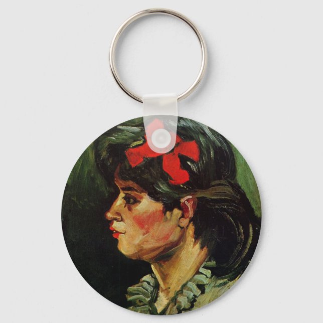 Porte-clés Femme au ruban rouge Portrait par Vincent van Gogh (Recto)