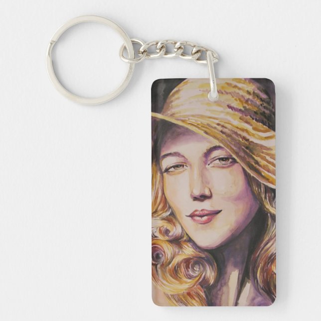 Porte-clés Femme avec le casquette (Devant)