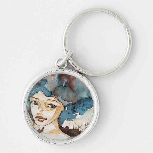 Porte-clés Femme bleue (Devant)