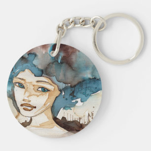 Porte-clés Femme bleue