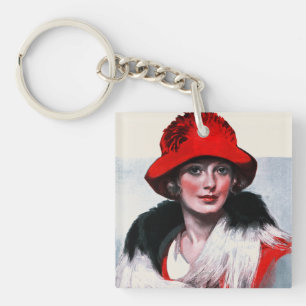 Porte-clés Femme dans Red Hat