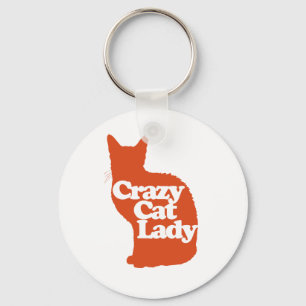 Porte-clés Femme de chat folle
