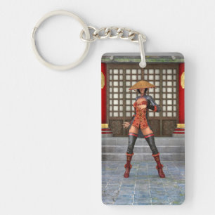 Porte-clés Femme de combat asiatique