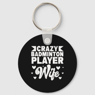 Porte-clés Femme de joueur de badminton fou Navette