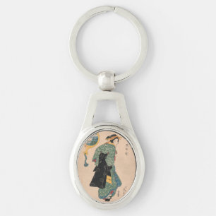 Porte-clés Femme de kimono japonais antique Ukiyo-e gravure s