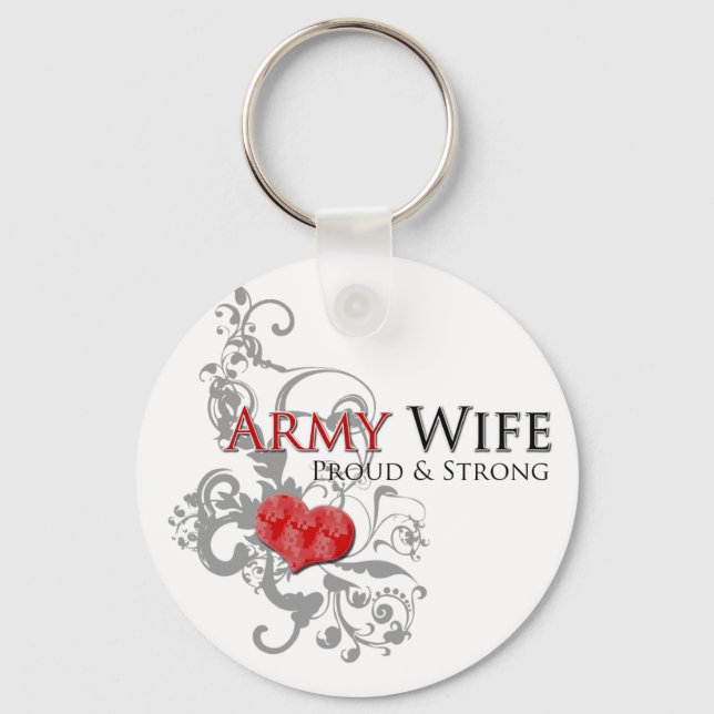 Porte-clés Femme de l'armée - Fière et forte (Recto)