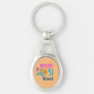 Porte-clés Femme de Proverbes 31 Bible chrétien Écriture flor