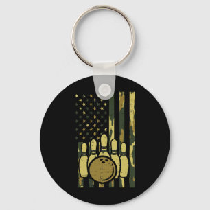 Porte-clés Femme de quilles camouflage drapeau américain patr