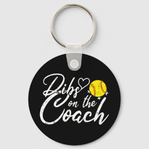 Porte-clés Femme d'entraîneur de softball Dibs sur l'entraîne