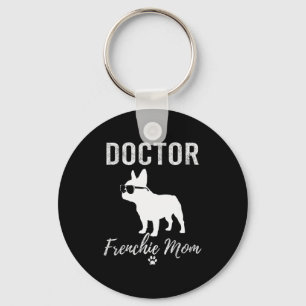 Porte-clés Femme docteur Frenchie maman T-shirt amateur de ch