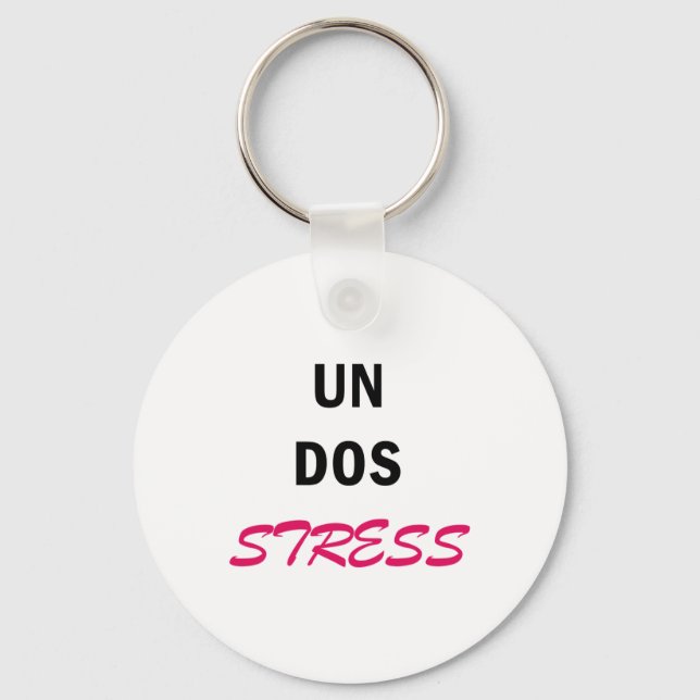 Porte-clés Femme drôle un dos stressé  (Recto)
