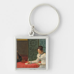 Porte-clés Femme écrivant une lettre