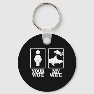 Porte-clés Femme Femme Plongée en Scaphandre Requin Humour Ma