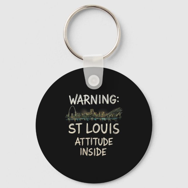 Porte-clés Femme Funny St Louis Missouri Nuit Skyline Vint (Recto)