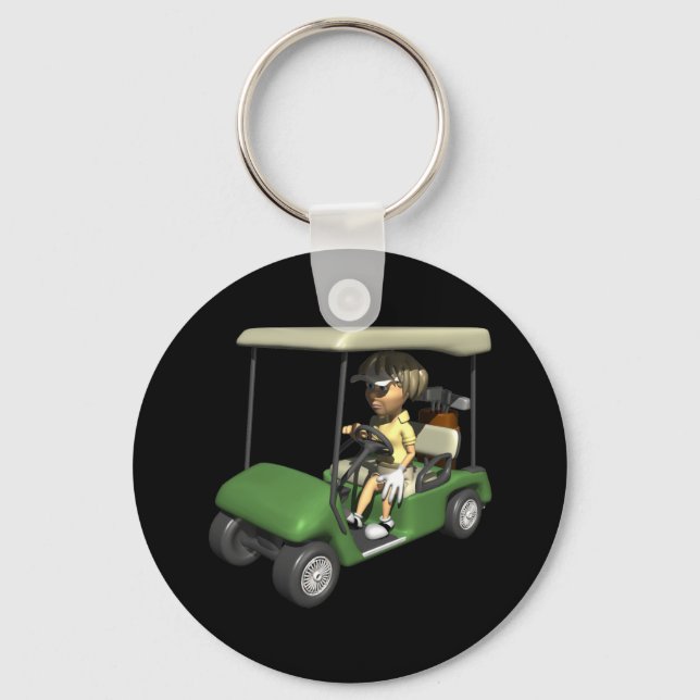 Porte-clés Femme Golfer Cart (Recto)