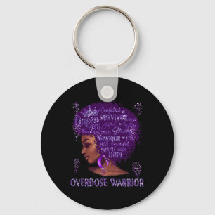 Porte-clés Femme noire Africaine Overdose Warrior Ribbon P