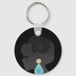 Porte-clés Femme noire Silhouette Dark Glamor