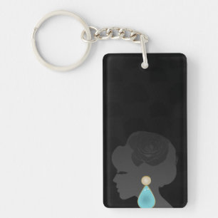 Porte-clés Femme noire Silhouette Dark Glamor
