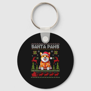 Porte-clés Femme Pembroke Welsh Corgi Santa Paws Joyeux Noël