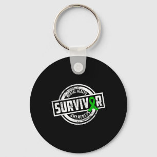 Porte-clés Femme Ruban vert Santé mentale Survivant