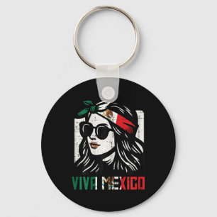 Porte-clés Femme Viva Mexico Drapeau Cinco De Mayo Mexicaine