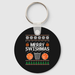 Porte-clés Femmes drôle Merry Swishmas Xmas Basket-ball laid