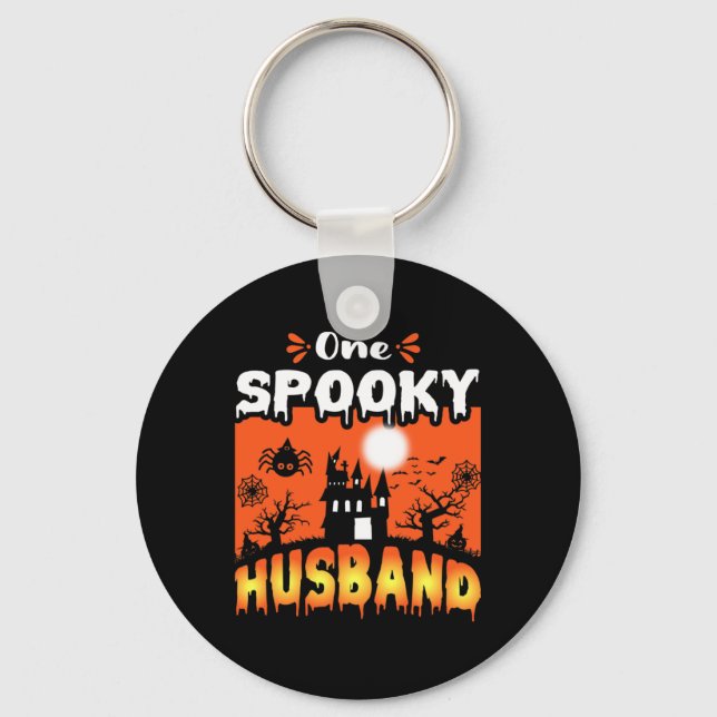 Porte-clés Femmes Effrayant Éffrayant Halloween design Châtea (Recto)