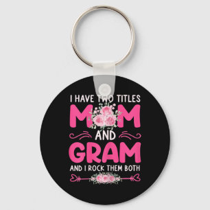 Porte-clés Femmes J'Ai Deux Titres Maman Et Gram Floral Migno