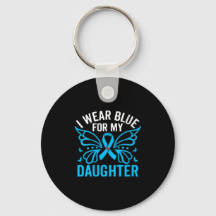 Porte-clés Femmes Je Porte Du Bleu Pour Ma Fille Col V