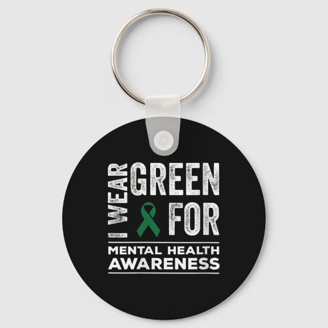 Porte-clés Femmes Je Porte Du Vert Pour La Sensibilisation À  (Recto)