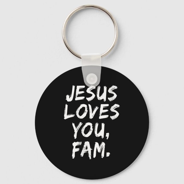 Porte-clés FEMMES Jésus T'aime Fam Christian Believer Fait (Recto)