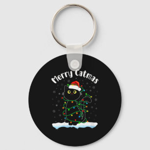 Porte-clés Femmes Joyeux Catmas Chat portant un chapeau de Pè
