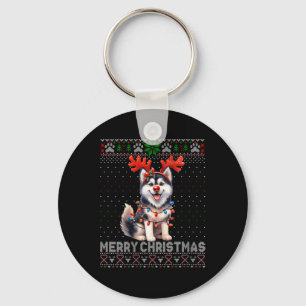 Porte-clés Femmes Joyeux Noël Alaskan Malamute Amoureux des c