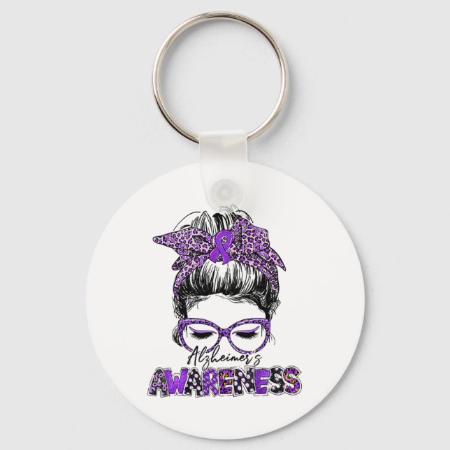 Porte-clés Femmes Ruban Violet Fort Sensibilisation Heimerhei (Recto)