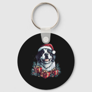 Porte-clés FEMMES Saint Bernard Santa Hat Drôle Noël St.